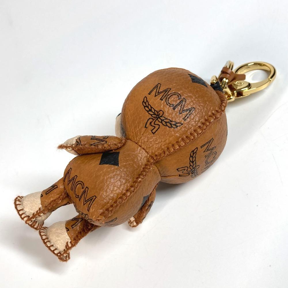 MCM A BATHING APE Milo Visetos Bag Charm Key Holder Leather Brown