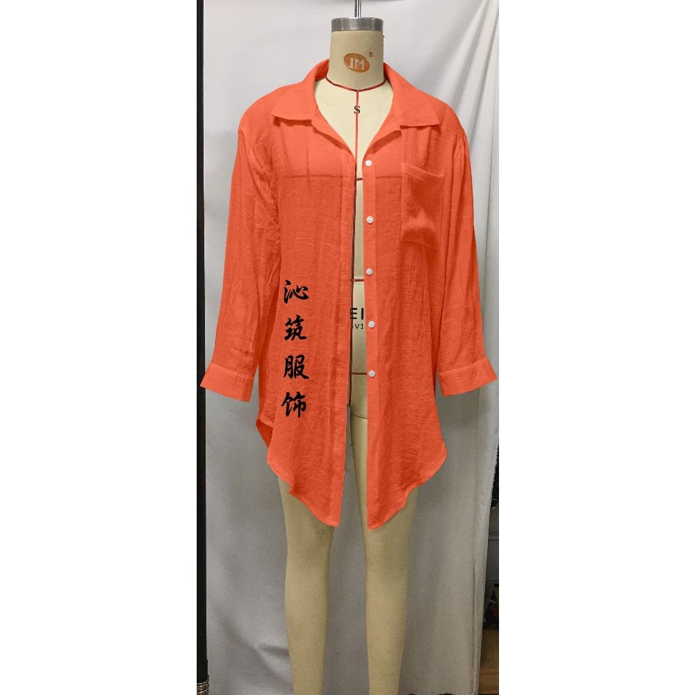 New Beach Blouse Bamboo Cotton Shirt-style Sunscreen Jacket Bikini Outer Cardigan Blouse