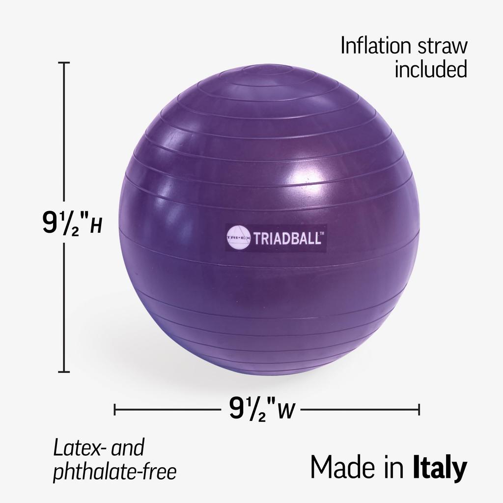 OPTP Triad Ball Diameter Pilates Adjustable Firmness Workout and Yoga Ball for Stability and Core Strength Exercises – 9.5-inch Ball, –