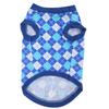 Pet Pig Spring Summer Sleeveless TShirt Pet Vest Sweatshirt Rhombus Pattern Clothes(Blue M)