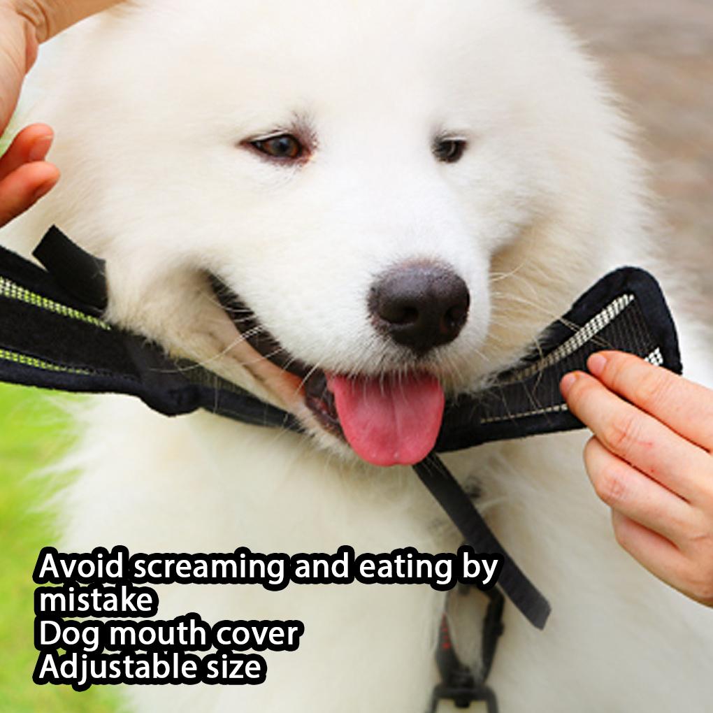 Pet Muzzle Portable Anti-bark Adjustable Breathable Sticker Type Outdoor Walking Playing Training Mouth Cover with Buckle