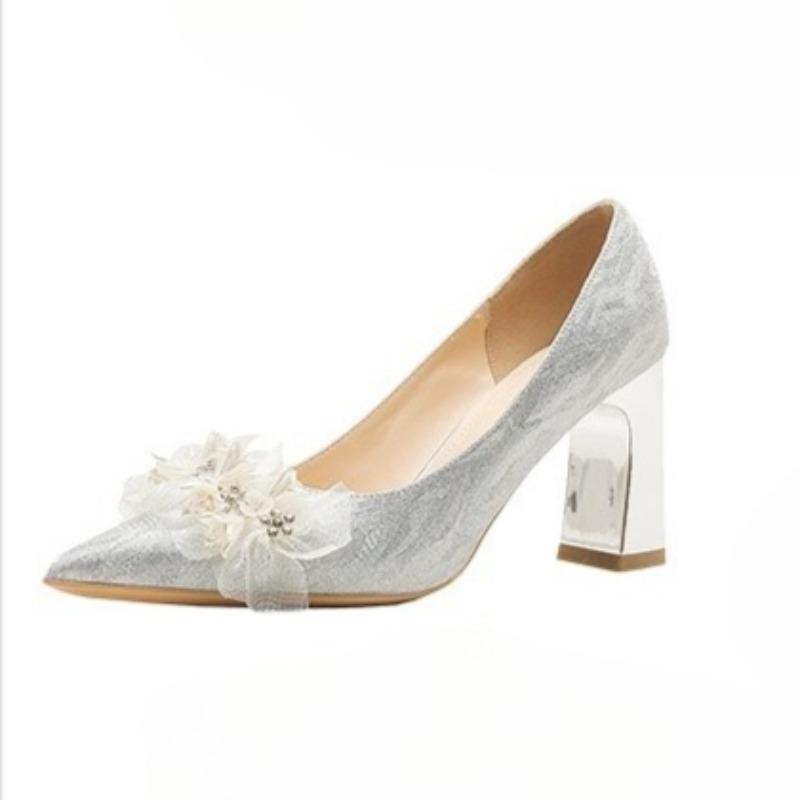 

Модные туфли на высоком каблуке, хрустальные, блестящие, женские туфли-лодочки с мелким вырезом, острым носком, 2025, осенние новые тренды, женская обувь, для платья, для вечеринки, zapatillas 34