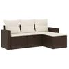 Vidaxl 4-Seater Garden Lounge Set, Cushions, Brown Rattan Pe