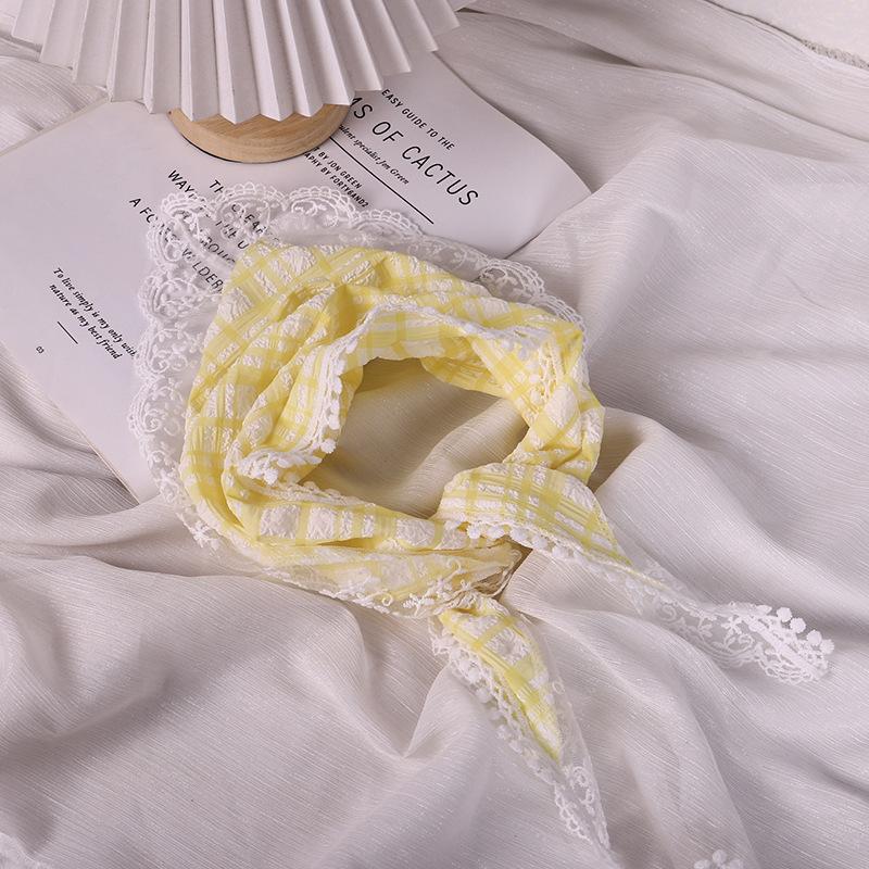 French Knit Lace Headscarf, Women's Boho Pastoral Triangle Hair Band Headband
