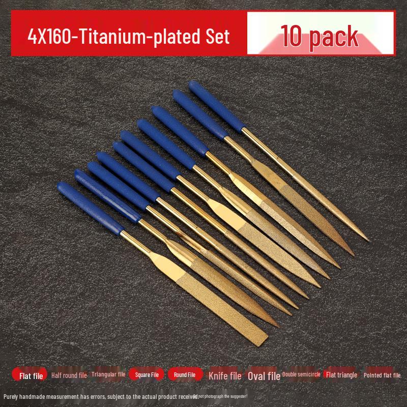 Fine Alloy Steel File Set: Triangle & Half-Round Mini Tools for Metal Grinding and Deburring.
