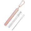Portable Stainless Steel Telescopic Reusable Straw with Cleaning Brush for Drinking Coffee Milk