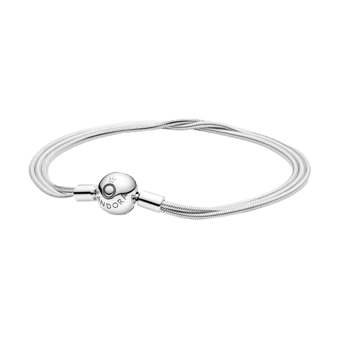 Pandora 925 Silver Multi-Chain Snake Bone Bracelet Women Bracelet 599338C00 Box,16cm