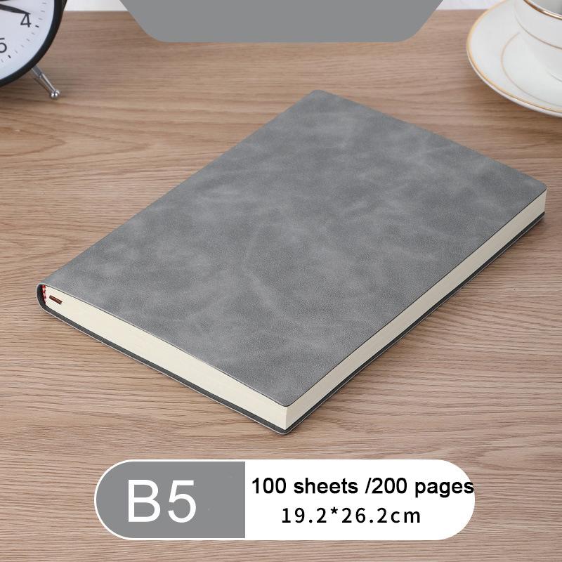 (Kostenlose Logogravur) A5/B5 verdicktes Business-Notizbuch, Besprechungsprotokolle aus weichem Leder, Notizblock für Studenten, liniertes Tagebuch