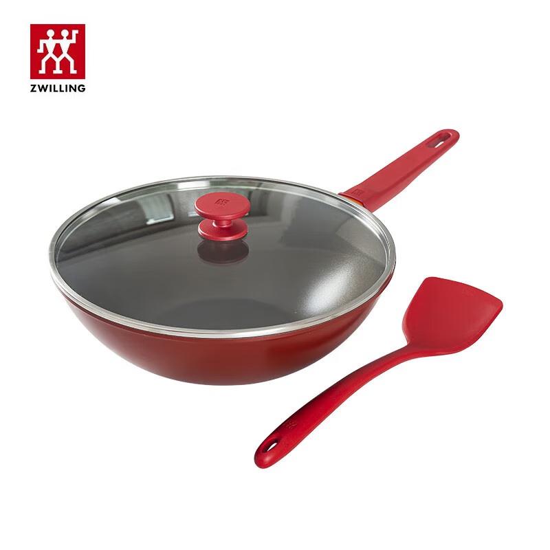 Zwilling Pomegranate Non-stick Wok Set with Lid and Spatula