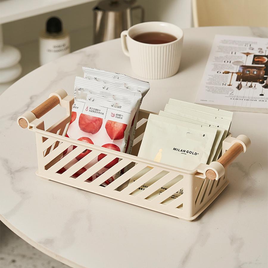 1/2PCS Japanese Simple Desktop Organiser Home Bedroom Sundry Organiser Snacks Basket Cosmetic Storage