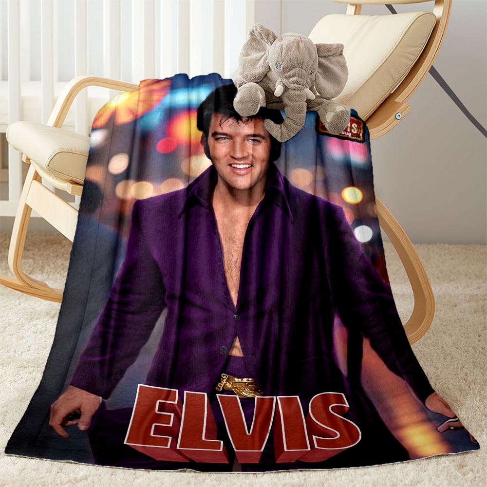 Elvis: Iconic Legend Blanket Warmthful Decor Suitable for Picnics Livingroom Bed Four Seasons Universal Digital Print