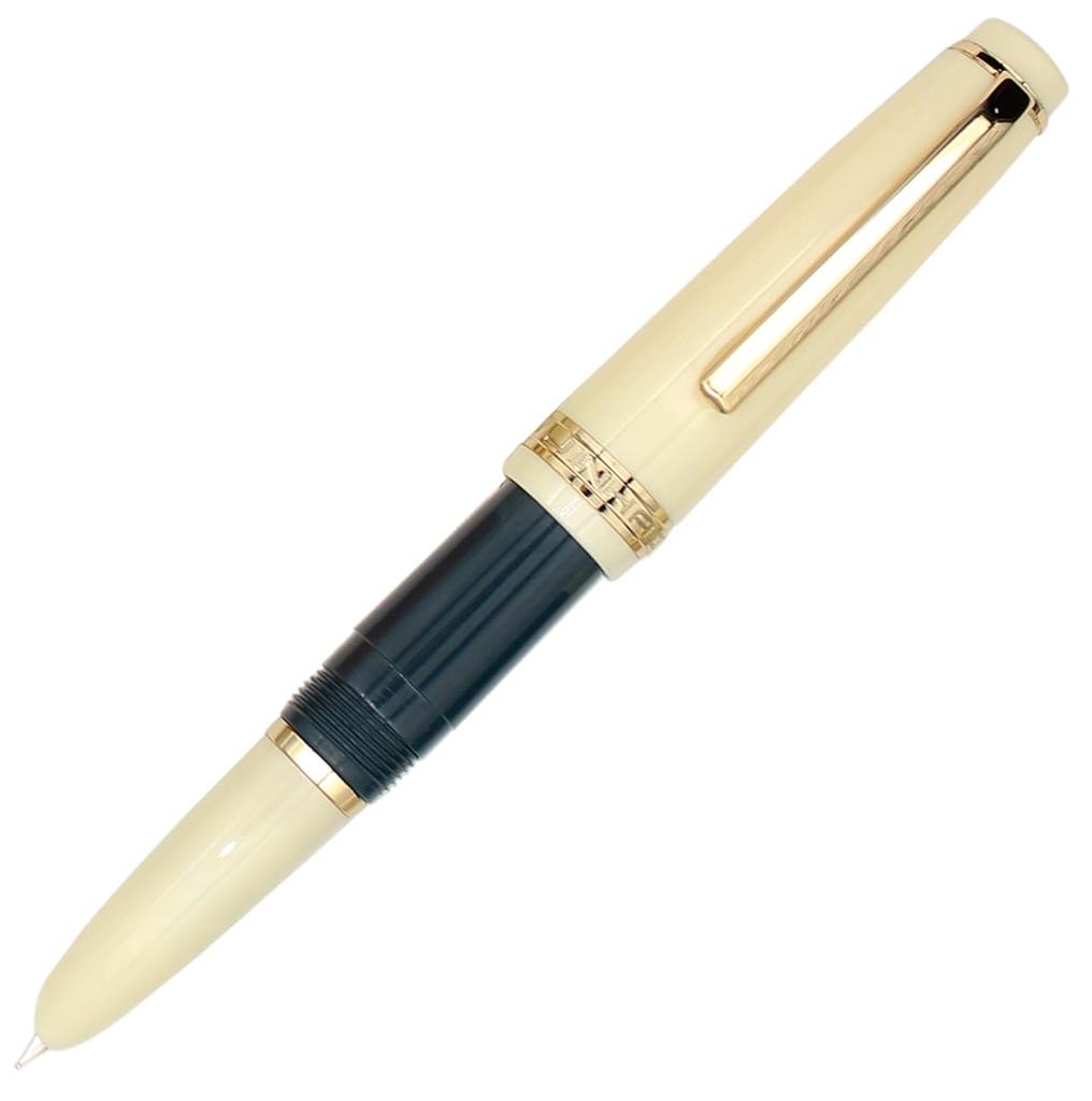 Gullor Mini Fountain Pen with Gold Acrylic Pocket Dark Hidden Extra Fine Nib Trim, Pen, Green, (0.38mm)