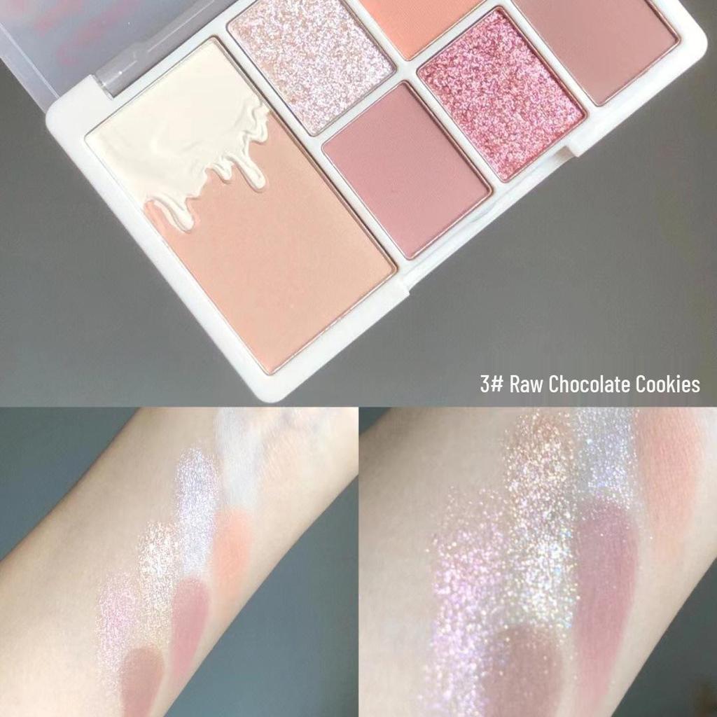 Xixi Huancai Mei Mou 7-Color Eyeshadow Palette: Earth Tone Shimmer & Matte Authentic Palette, Contouring & Highlighting