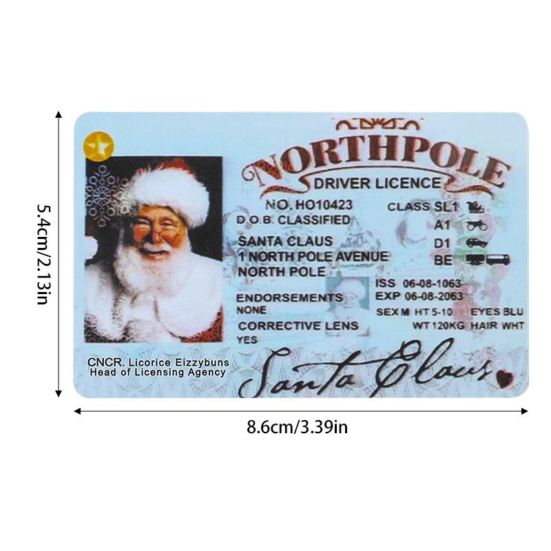 5-10 Cards Santa Claus Drivers Licence Merry Christmas Gift For Children Kids Favors 2025 New Year Party Decoration Supplies