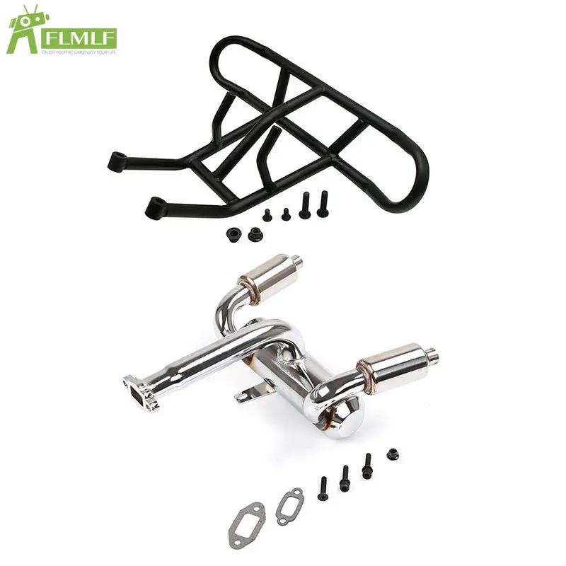 2 Hole Exhaust Pipe Silencer Power Riser or Rear Bumper Kit Fit for 1/5 HPI ROFUN BAHA ROVAN KM BAJA 5B Rc Car Toys Parts