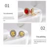 Elegant Retro Color Treasure Zircon Oval Ear Cuffs
