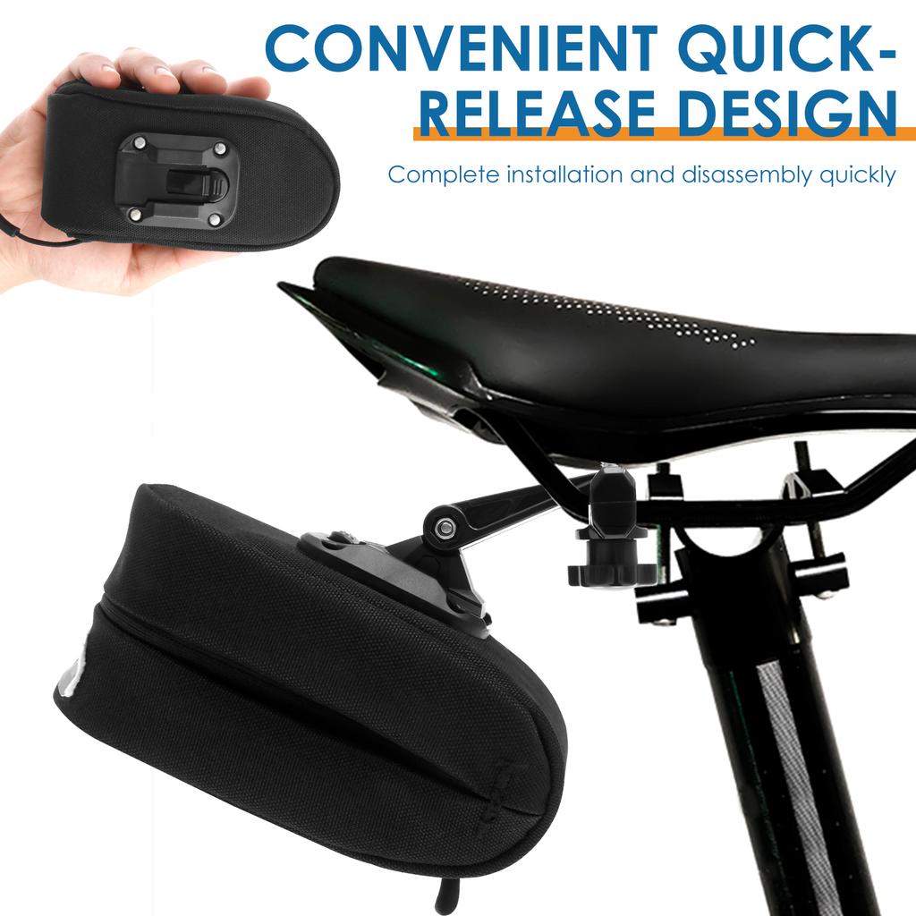 0.5L Bicycle Saddlebag Waterproof Under Bike Saddle Bag with Reflective Strip Universal Cycling Seat Pack Bag Bicycle Accessory