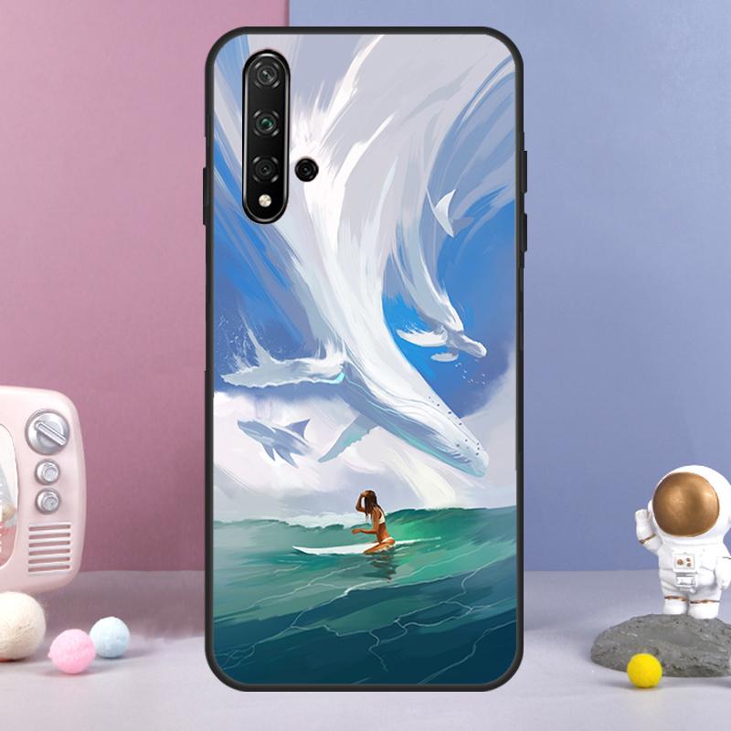 Surfing Art Surf Girl For Huawei Nova Y70 Y90 Y60 Y72 Y73 Y61 Y91 7i 8i 11i 12i 12s 9 10 SE P20 P30 P40 Lite Case