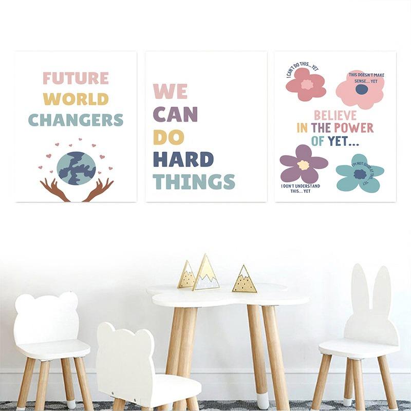 It Is OK To Feel Books Baby Educational Poster Wall Art Canvas Painting Print Picture Kids Nursery Room Classroom Decoration