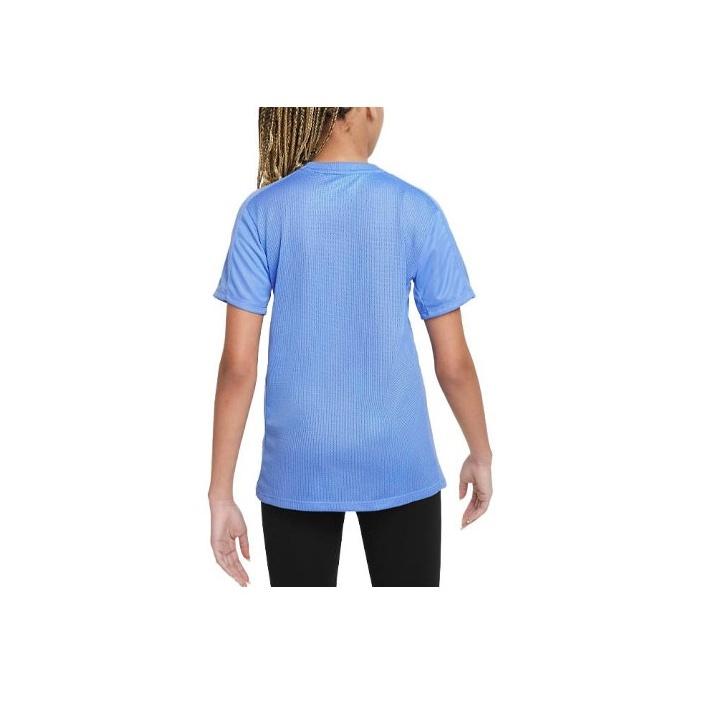 Nike Trophy 23 Logo Print Round Neck Short Sleeve T-Shirt Kids Tops Sky-Blue FD3965-450