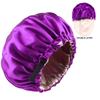Dual-Layer Satin Sleep Cap with Adjustable Buckle, Reversible Solid Color Design - Elastic European/American Shower Cap
