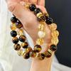 10Mm Maillard Style Natural Citrine Bracelet Basic Commuter Natural Tiger's Eye Premium Bracelet
