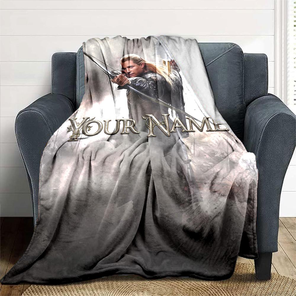Lord Rings Personalized Name Blanket Gift Customizable Blanket Comfortable Throw For Nap Chair Sofa Bedding All-Season Use