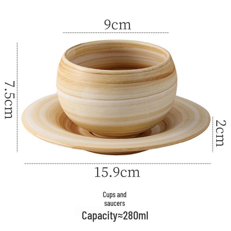 Changqi Egg-Shaped Latte Art Coffee Cup with Saucer