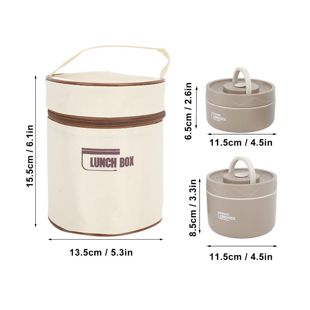2PCS/3PCS/4PCS With Insulated Bag Thermal Bento Box 304 Stainless Steel Portable Lunch Set  For Work