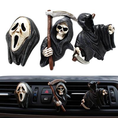 3 kusy Osvěžovač vzduchu do auta Klip do ventilace Halloweenský kostlivec Duch Osvěžovač vzduchu do auta Aromaterapie do ventilace auta pro