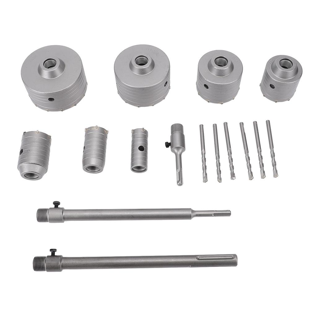 16-teiliges Lochsägen-Werkzeugset Hartmetallgelötet Hohe Härte Multifunktionales Wandlochöffner-Set für