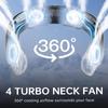 Bladeless Quad-Core Neck Fan: Portable, USB Rechargeable, High Wind Power for Outdoor Sports