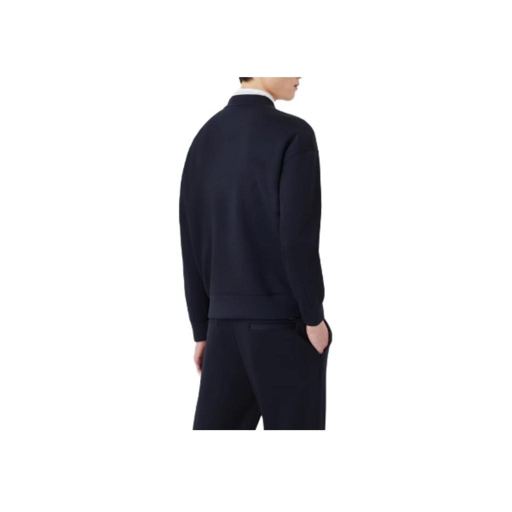 Emporio Armani Ss23 Solid Color Pullover Long Sleeve Sweatshirt Men sweatshirt Navy-Blue 3R1MBH-1JRHZ-0920