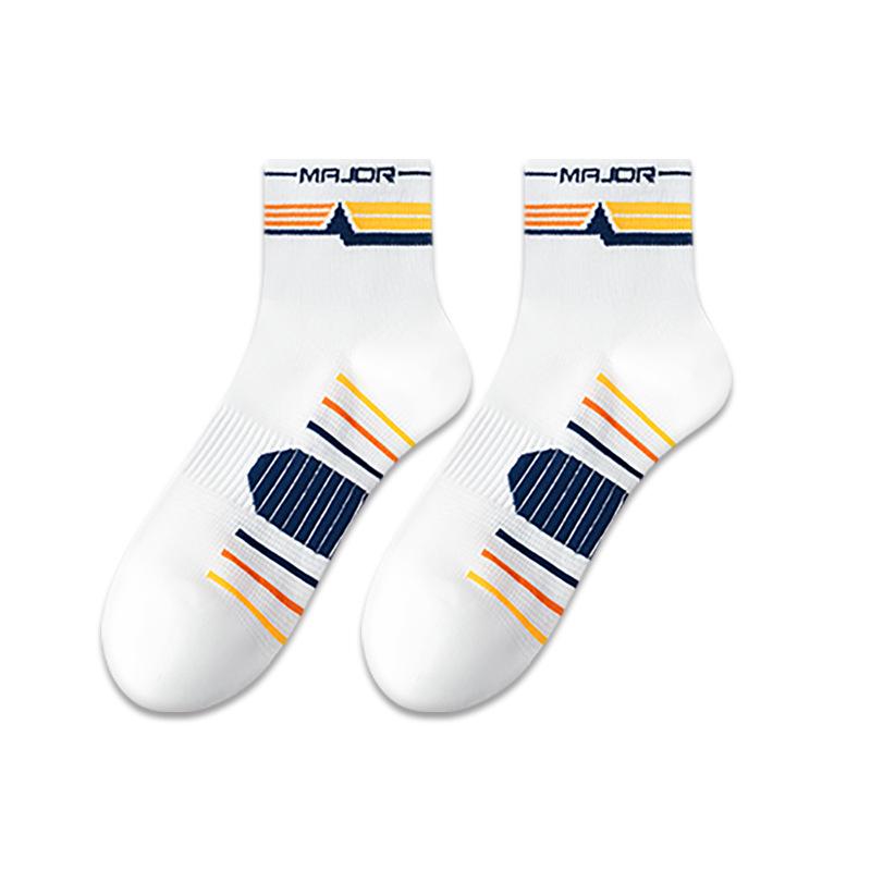 Men's Breathable Odor-Resistant Mid-Calf Cotton Socks - Versatile Casual Sports Wear for Spring and Summer