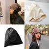 Soft Knit Cotton-polyester Beanie For Women Warm Winter Hat In Stylish Black