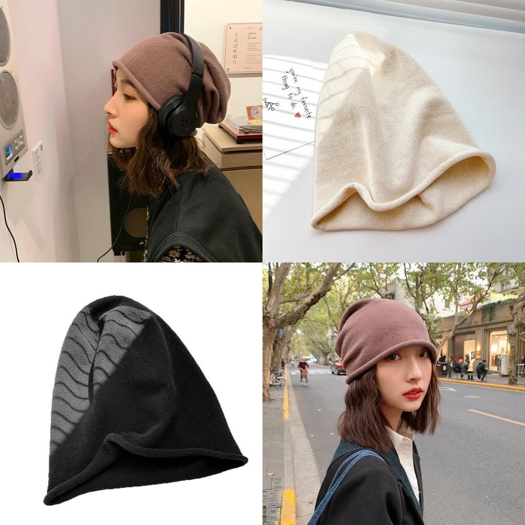 Soft Knit Cotton-polyester Beanie For Women Warm Winter Hat In Stylish Black