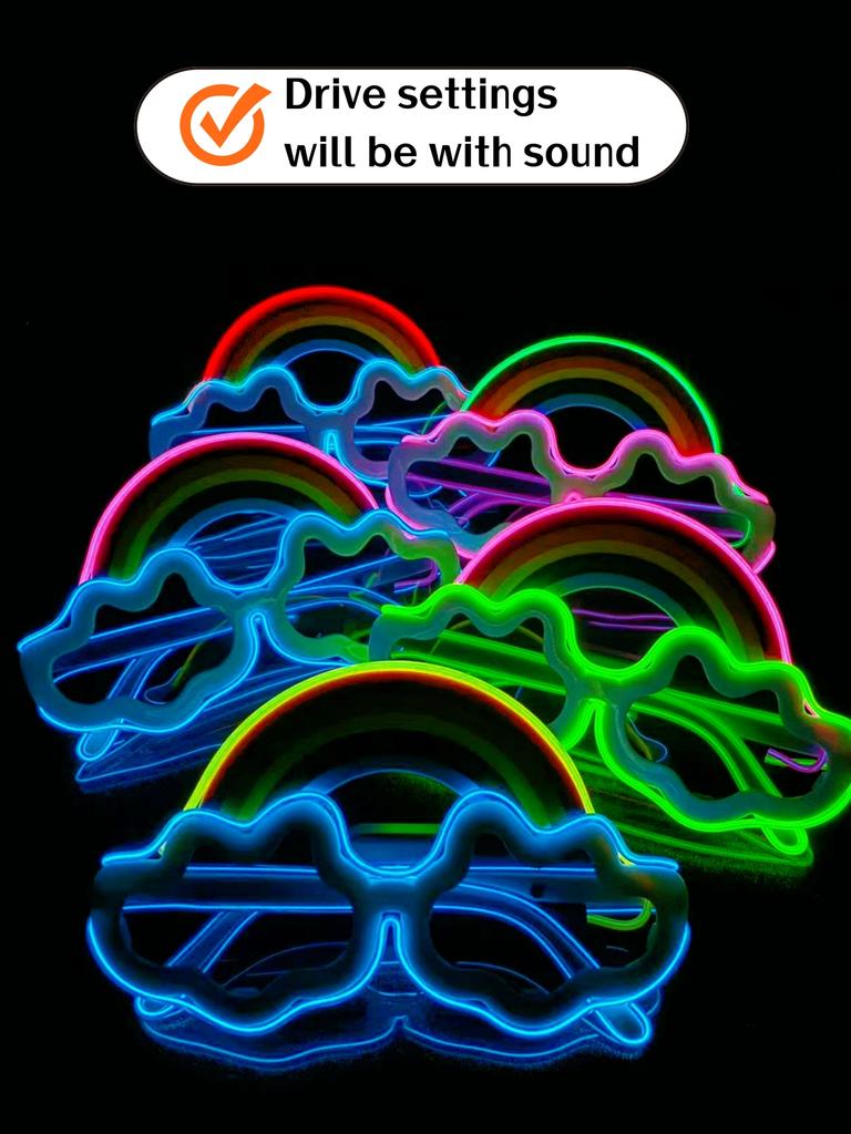 Wireless EL luminous glasses LED disco pixel sunglasses KTV bar concert flash atmosphere online celebrity party