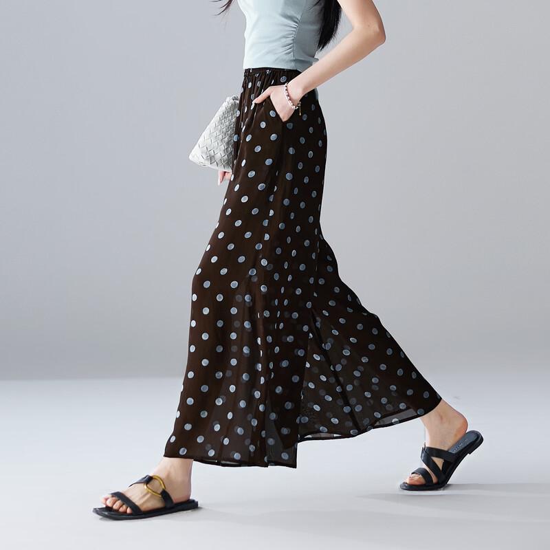 SOFSIL Women's Retro Polka Dot Wide-Leg Pants