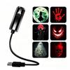 USB Halloween Christmas Projector Light with Adjustable Gooseneck & Swap Pattern Films – Indoor Outdoor Decor for Parties, Home, Windows