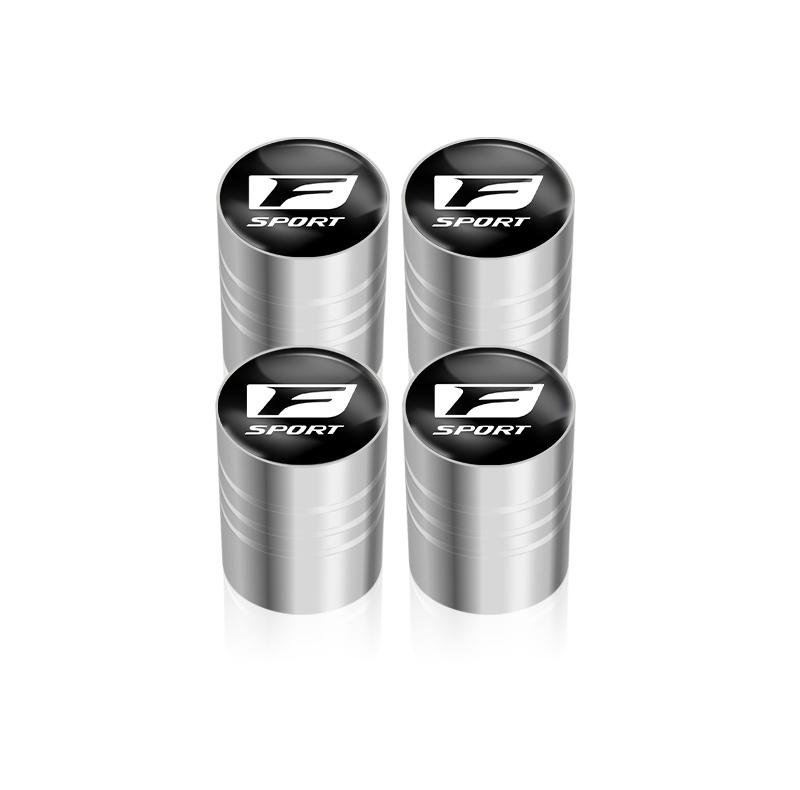 4Pcs Car Styling Metal Wheel Tire Valve Caps Dust Accessories For Lexus F SPORT Plug-in Hybrid ES UX 300e GX LBX NX RX 350h 450h