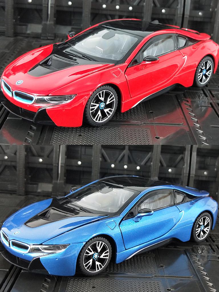 ACB1 Rastar 1:24 BMW I8 model car, zinc alloy metal decoration, collectible gift car
