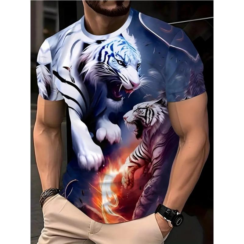 Summer Men's 3D Printed T-shirt, Full Printed Pattern Short Sleeved Jersey, Suitable for Children's Fitness Wear