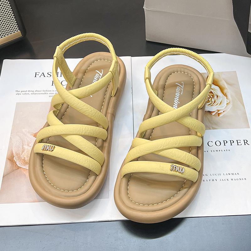 Flat Sandals Women's 2025 New Summer Wear Fairy Style with Skirt Casual Sports Beach Roman Sandals