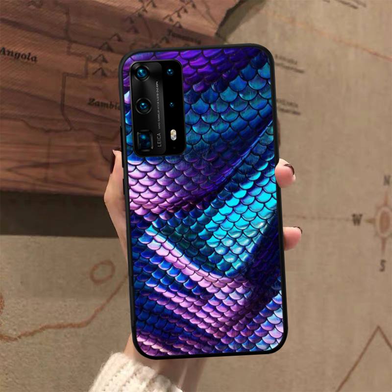 Etui na telefon ze zwierzęcym nadrukiem skóry węża dla Huawei P50 P40 E P30 P20 Pro P10 Lite P Smart Y6 Nova3E Honor10