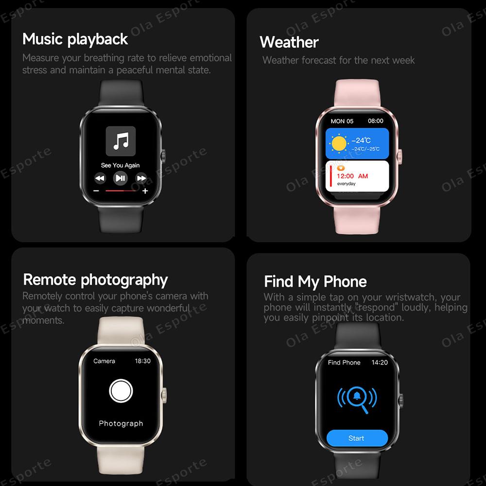 New Smart Watch Full Touch Screen Bluetooth Call AI Voice Heart Rate Waterproof Watches Sport Bracelet Smartwatch Women Men