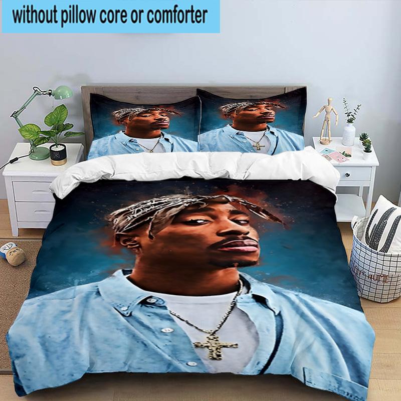 3PCS Rap Legend In Blue 3pcs Bedding,Including 3PCS Duvet Cover And 2pcs Pillowcases Perfect for Christmas,Ideal for Bedroom, Dormitory