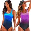 Gradient Print Plus Size One-Piece Bikini: Sexy Backless European & American Style