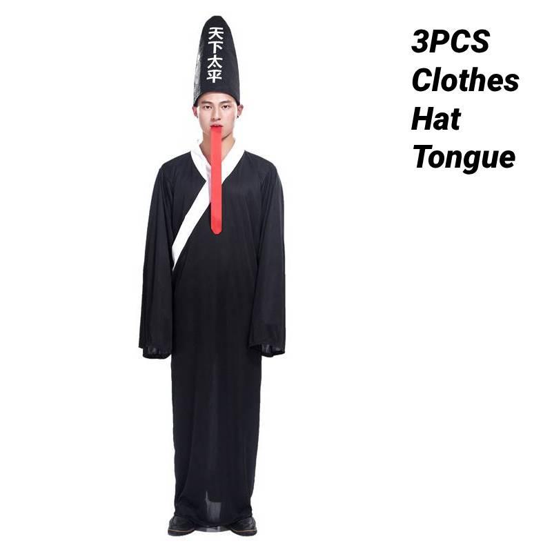 Cosplay Costume Halloween Hat Black And White Impermanence Unisex Outfit Ghost