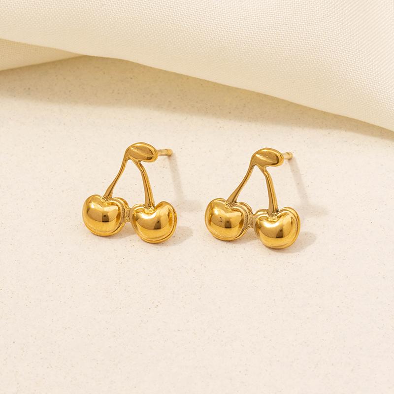 6pcs Real Gold Plated Fashion Plant Leaf Flower Earrings Stainless Steel Ear Studs For Men Women Jewelry Piercing Earring Party