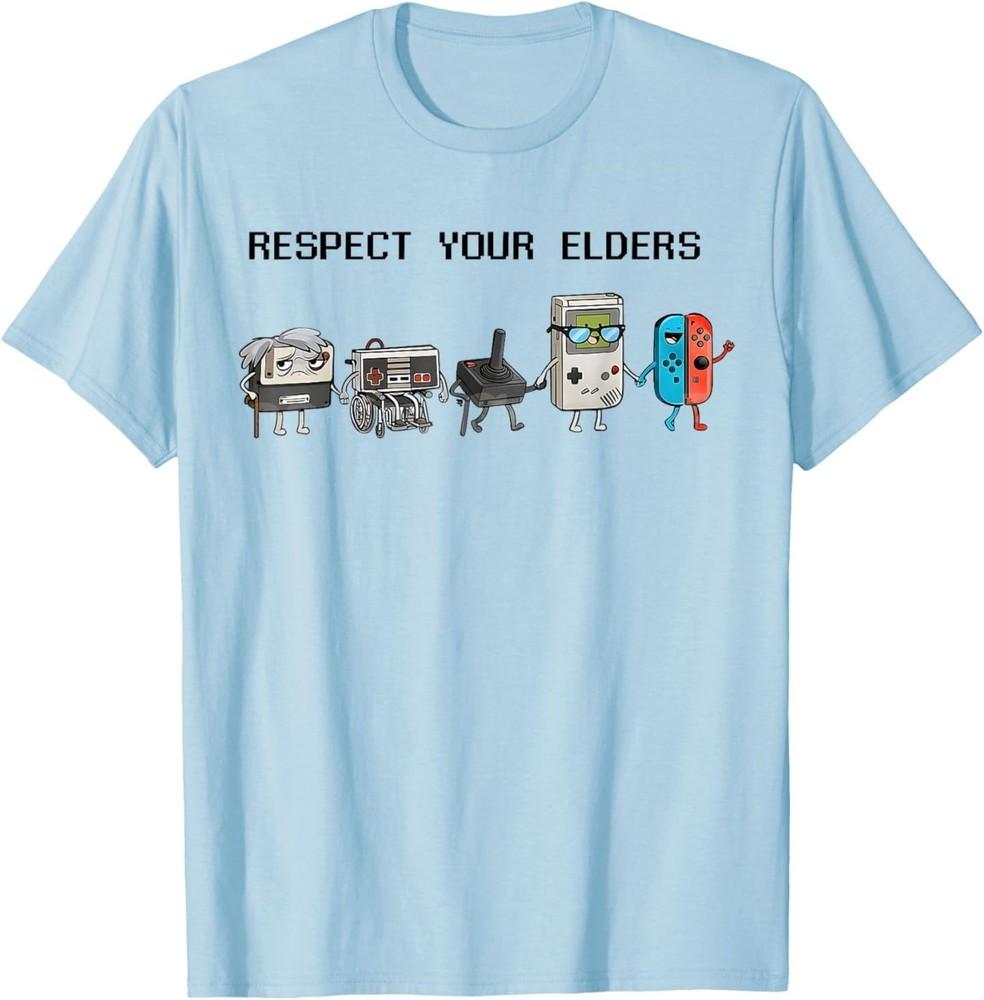 Respect Your Elders Retro Gaming Funny Gamer Controller 80s TShirt Unisex T-Shirt XXL